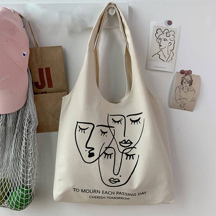 ACCITY - Wholesale Tote Bag - Women's - ONE-SHOULDER LARGE-CAPACITY PRINTED CANVAS BAG_CWAB21921