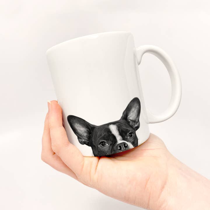 Perkie Prints - Wholesale Coffee Mug - Peeking Boston Terrier Mug