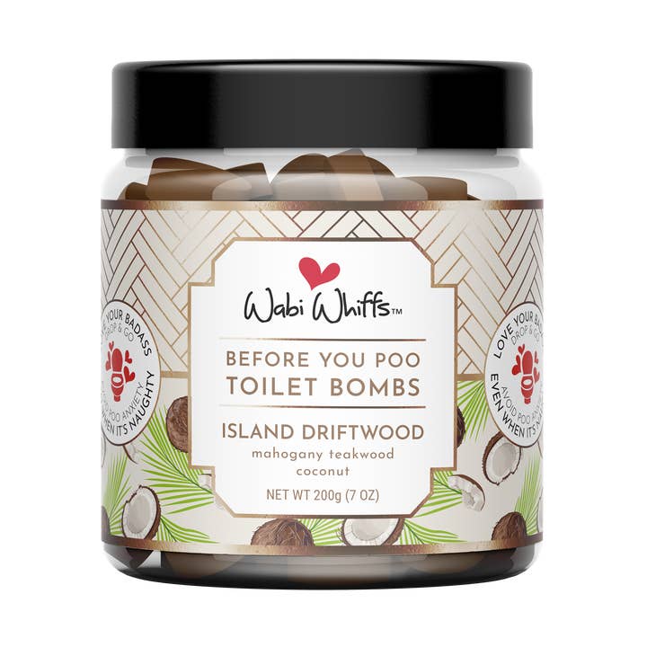 200g Island Driftwood Fizzing Toilet Love Bombs for wholesale by Wabi Whiffs