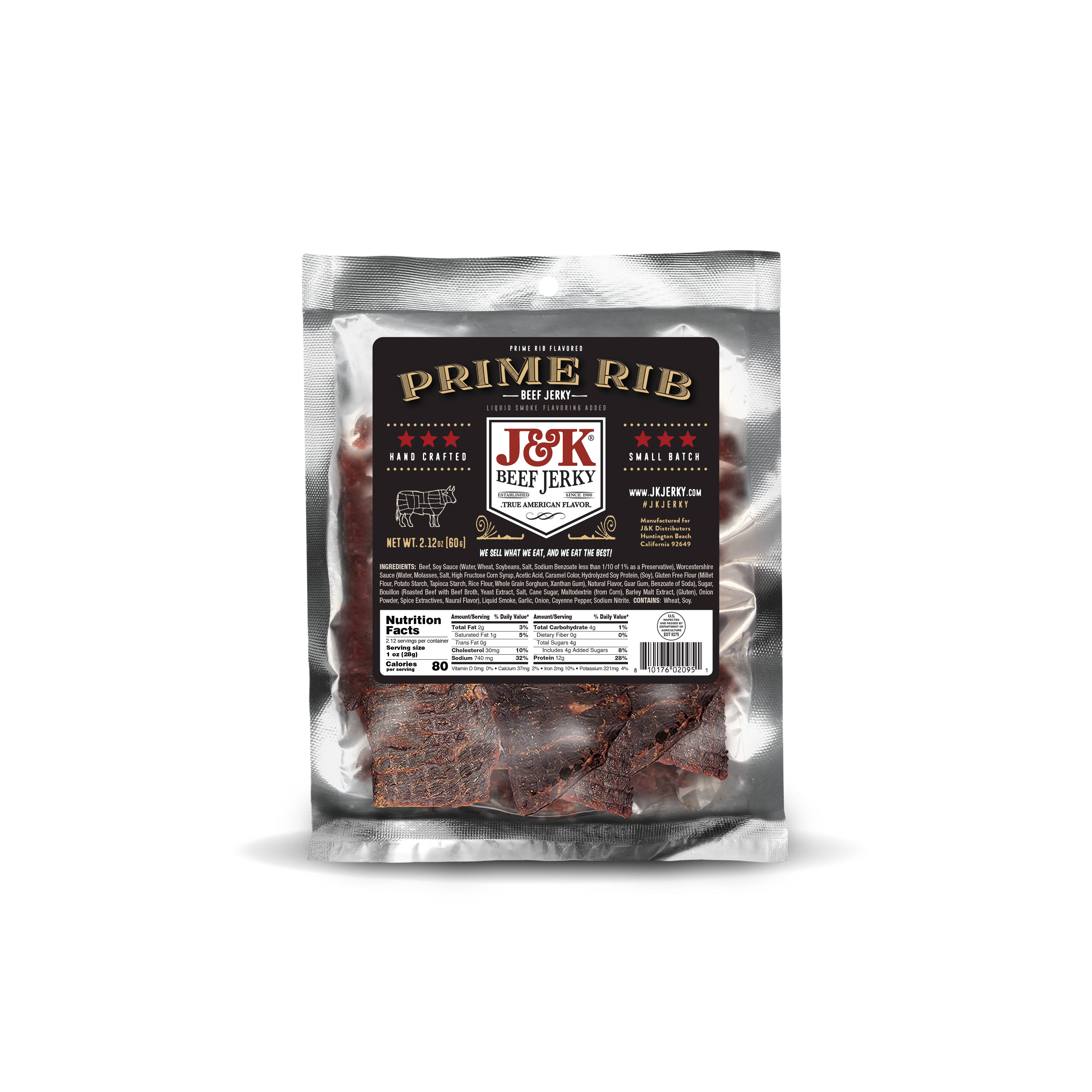 J&K Distributors - Wholesale Jerky - J&K Beef Jerky - Prime Rib 2.12oz.