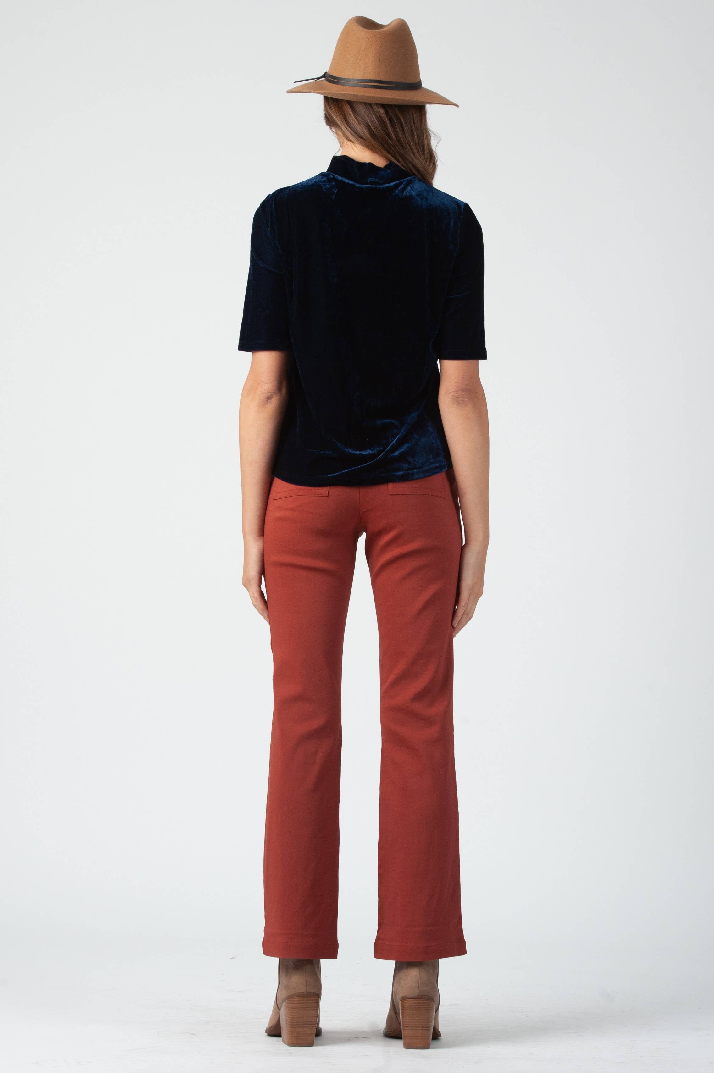 Lucca Couture - Wholesale Knit Top - Women's - Velvet MOCK NECK TOP | SAPPHIRE VELVET2