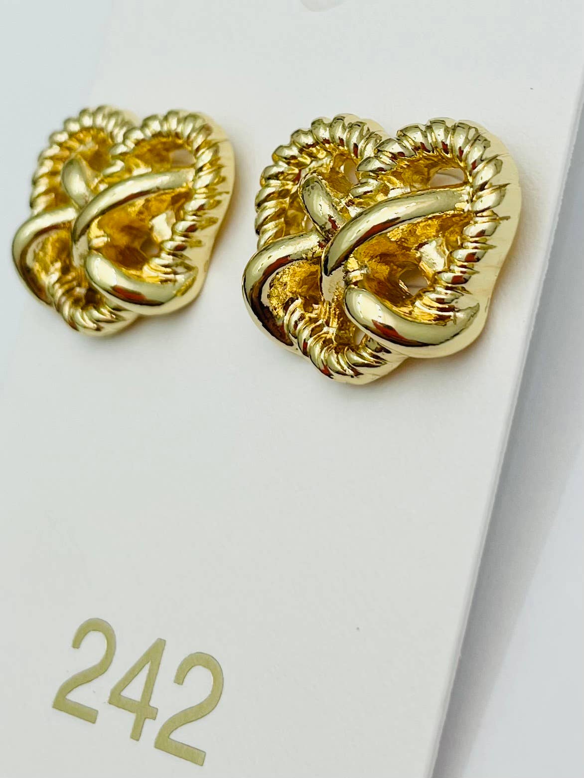 TWO FORTY TWO - Vente Clous d'oreille - GOLDEN - Stud Logic de Bretzel (or) ER713