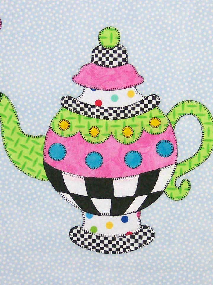 A Spot of Tea Quilt Block Pattern - Finished Size 12" for wholesale by Hissyfitz Designs