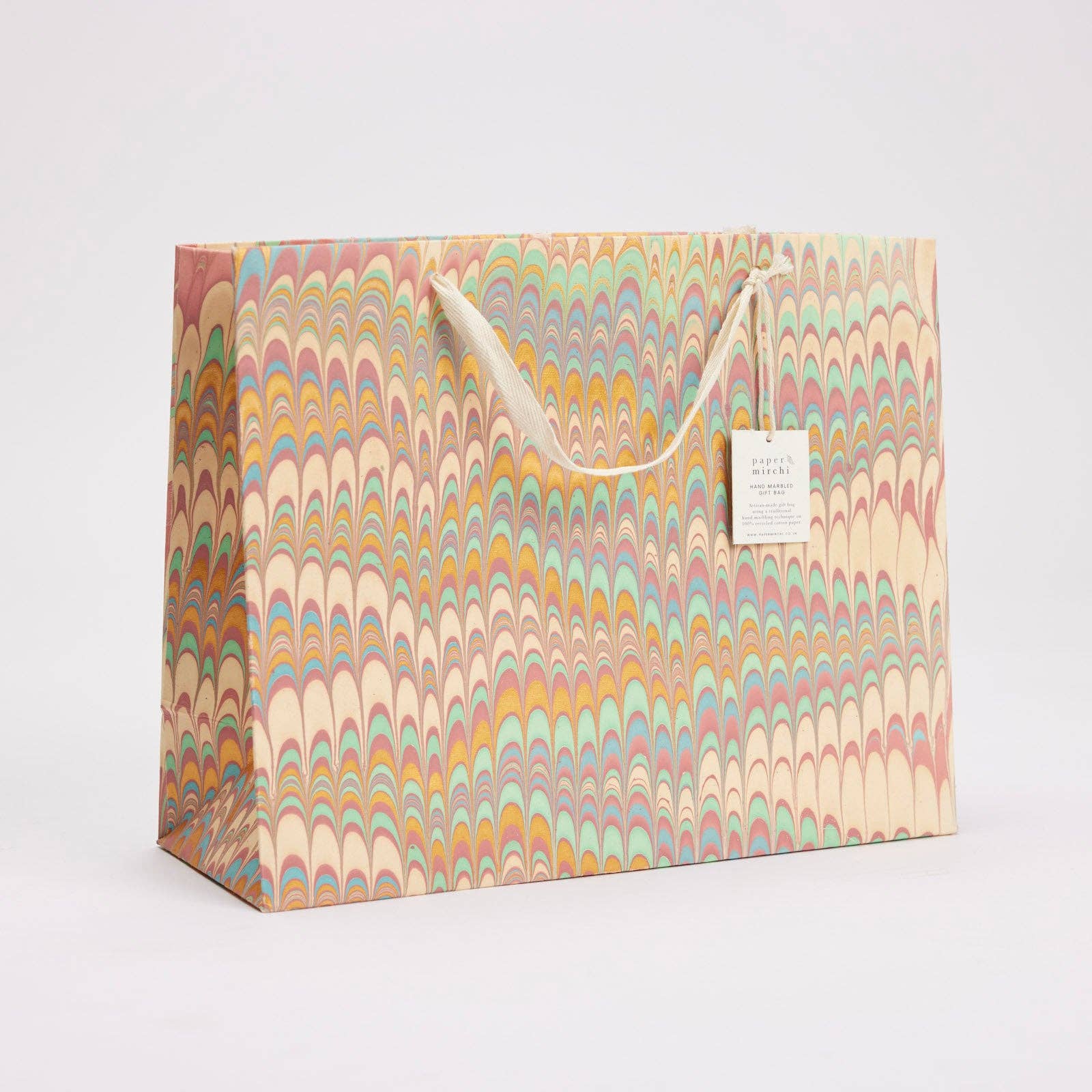 Paper Mirchi – wholesale Gift bag – Hand Marbled Gift Bags (Large) - Bouquet3