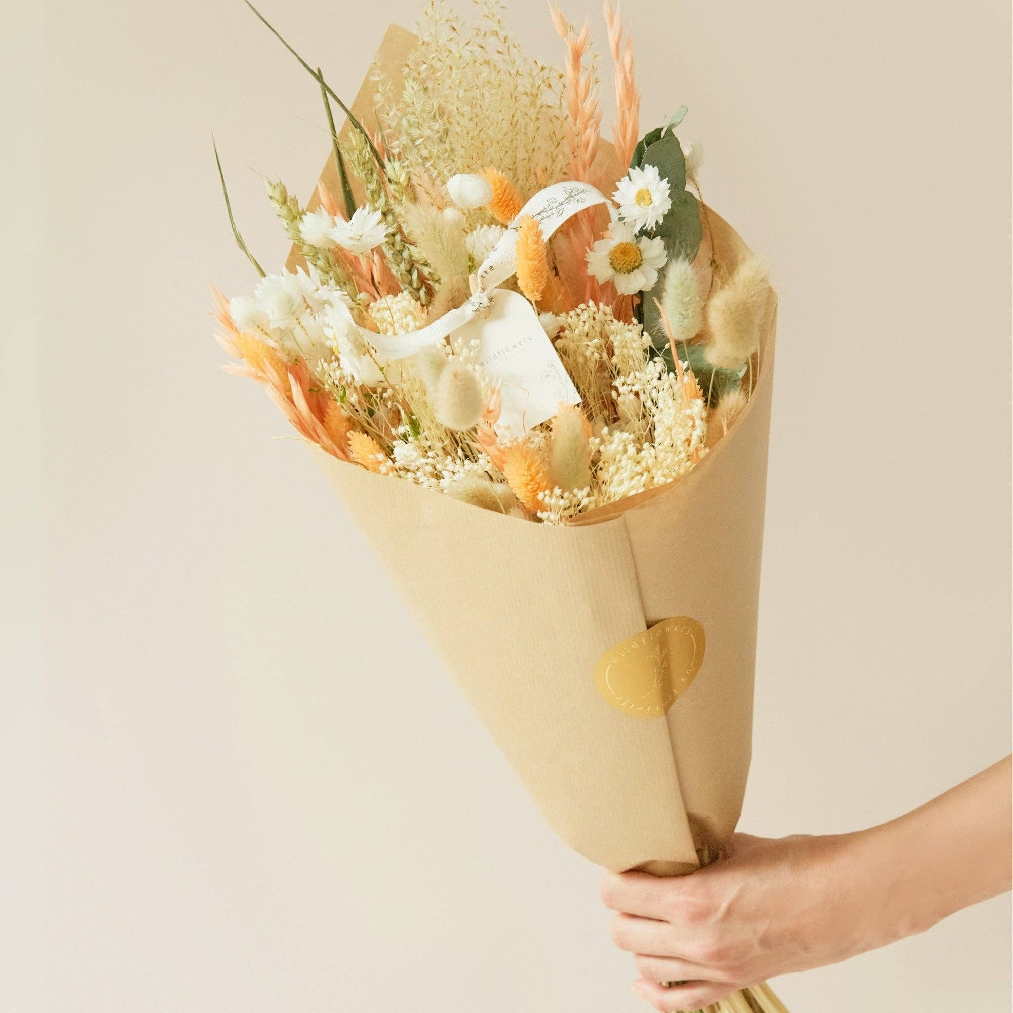 Wildflowers by Floriette - Wholesale Dried/Pressed Flowers - Dried Flowers Exclusive Field Bouquet - Peach2