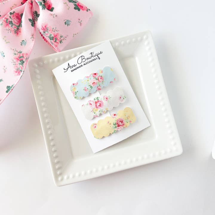 Shabby Chic Snap Clip Set - Love Shack Haarclip voor wholesale door Ava Bowtique
