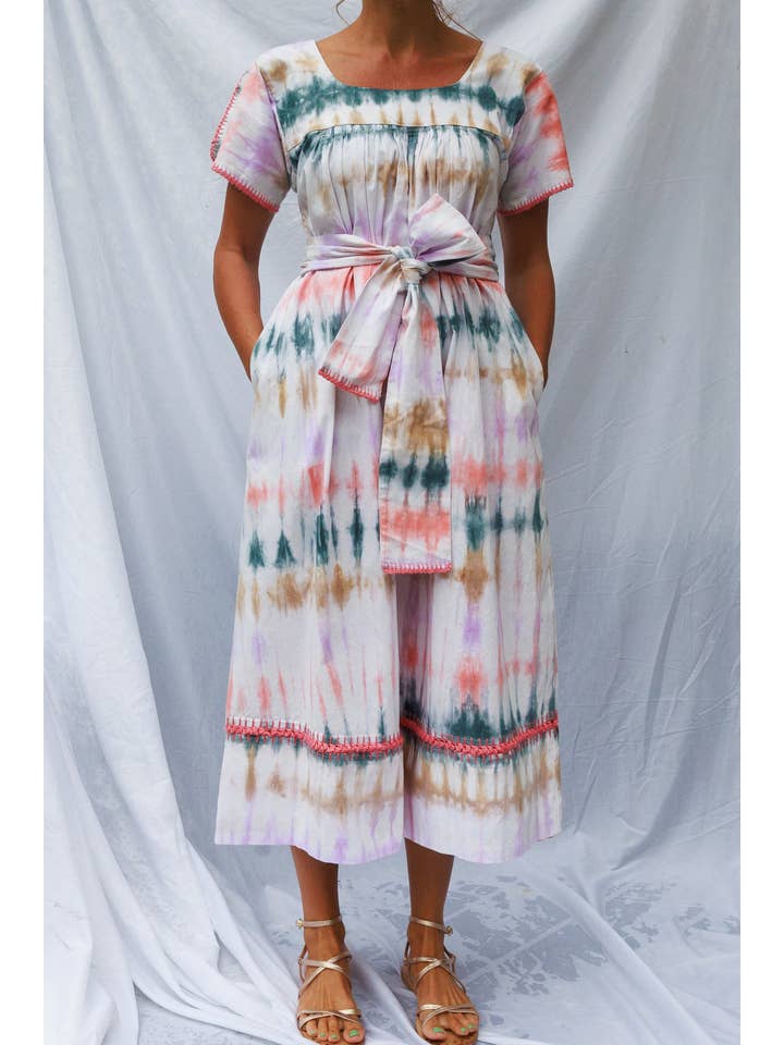 Arifah Studio – Kaftan - Mulher por atacado – Vestido Kaftan de Croché Mexicano - Tie Dye