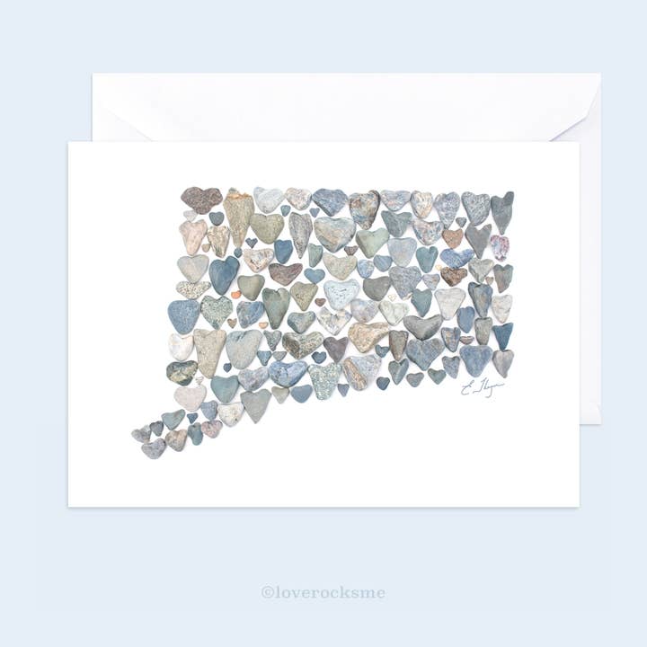 Destinazione | Scheda cartografica del Connecticut per la vendita all'ingrosso da parte di Love Rocks Me®