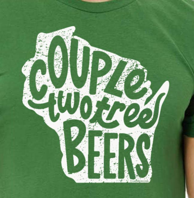 Flags Over Wisconsin – Großhandel T-Shirt mit Siebdruck – Unisex – T-Shirt für Paare mit zwei Baumbeern (Wisconsin)5