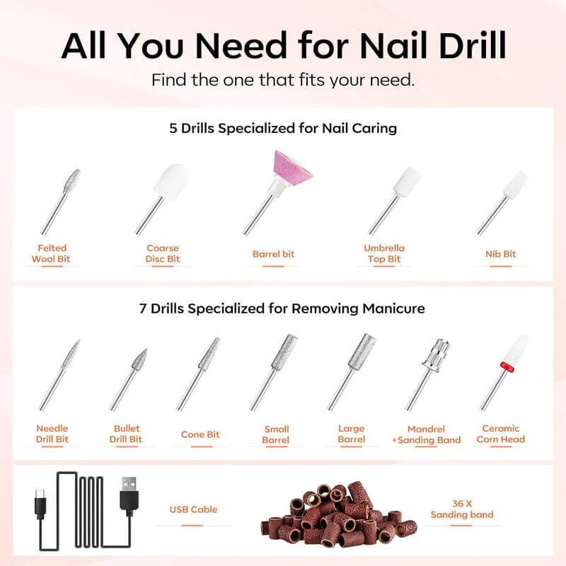 Modelones – wholesale Nailcare set – Wireless Electrical Nail Drill Set4
