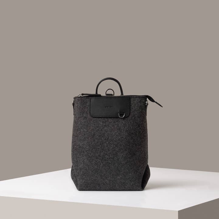 Bedford Merino Wool Midi Backpack in Charcoal for wholesale on Faire