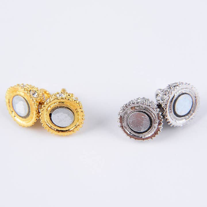 CRCBEADS - Wholesale Clasp - Silver/ Gold Plated Strong Magnetic Rhinestone Clasps Oval Size 10x20mm1