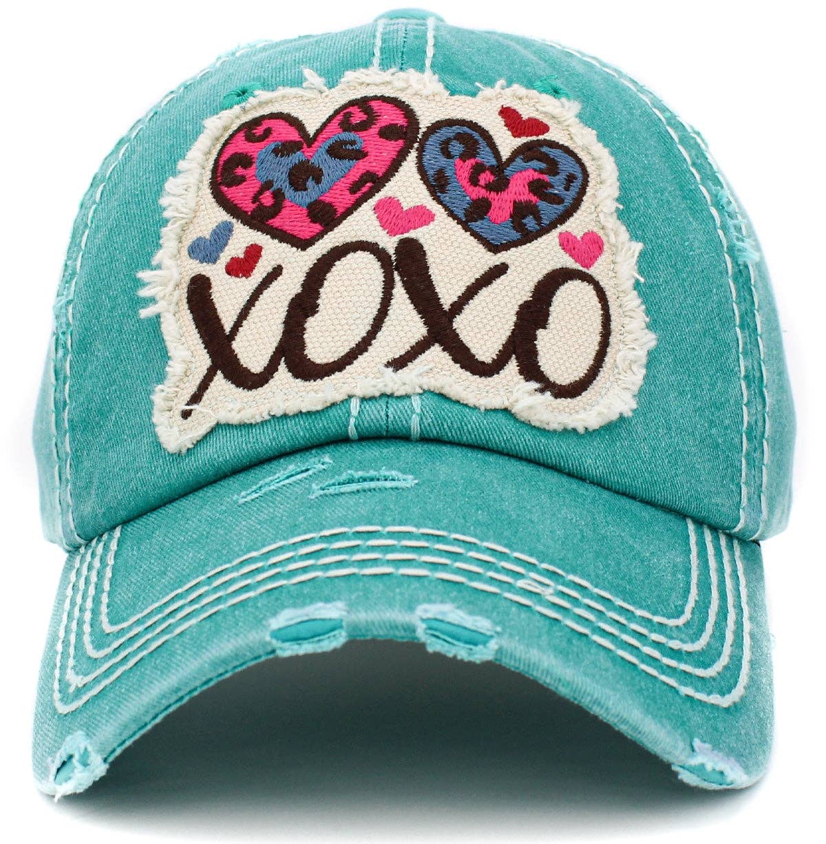 MiMi Wholesale - Wholesale Baseball Cap - Women's - KBV1411 "XOXO" Vintage Distressed Cotton Cap4