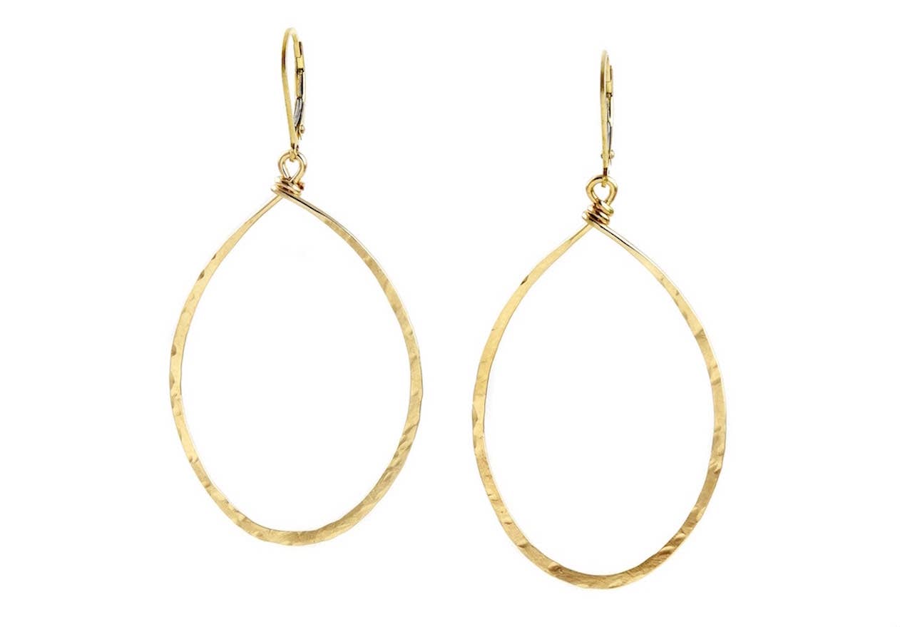 Agapantha Jewelry - Wholesale Dangle Earrings - Hanna Hammered Hoops4