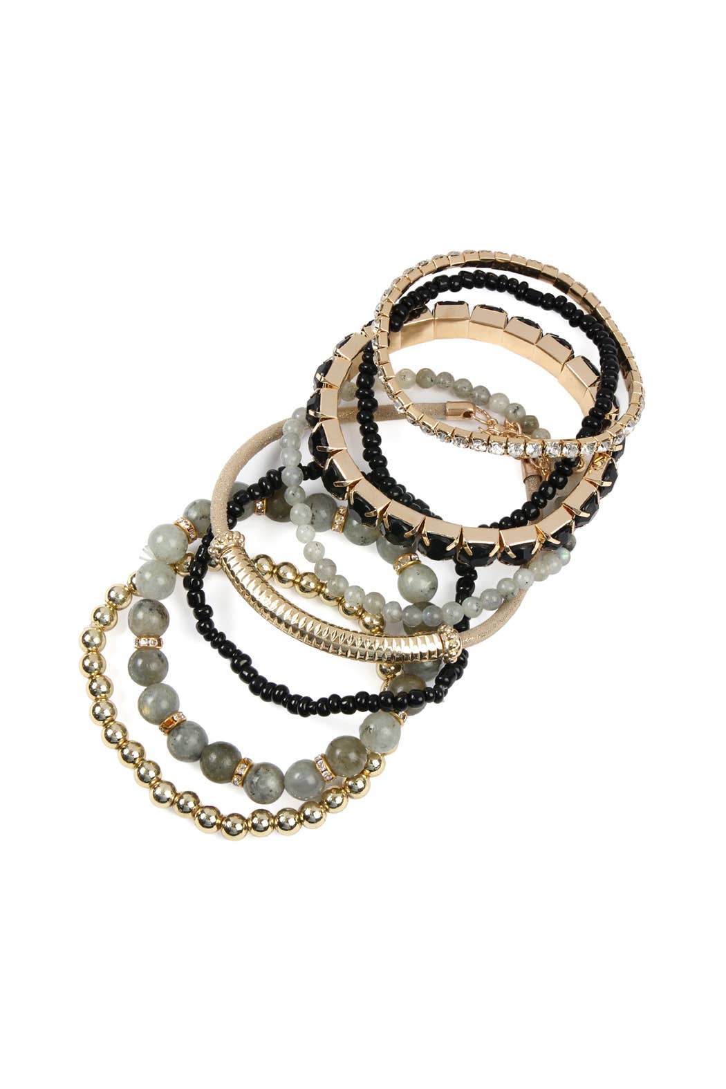 MYS Wholesale Inc - Wholesale Beaded Bracelet - Regular Size Stack-able Beads Bracelet Set6