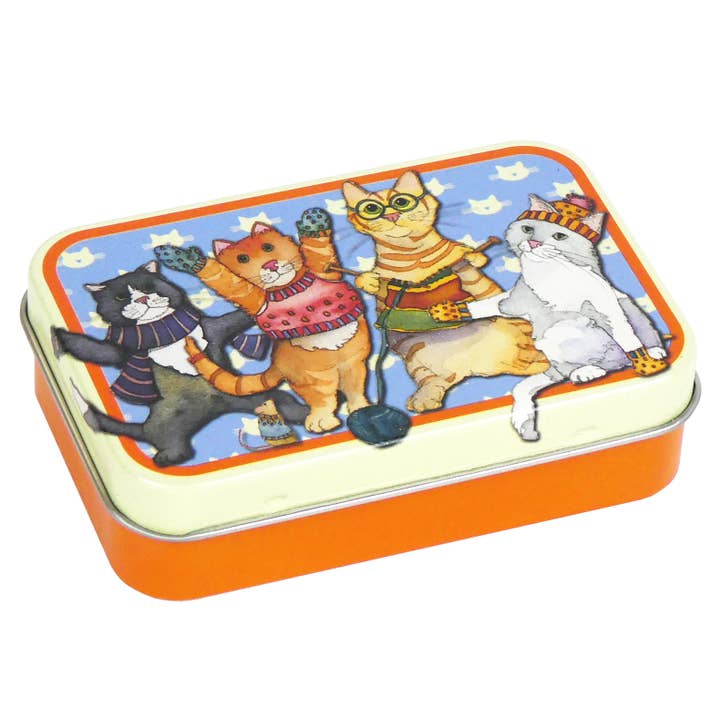 Kittens In Mittens Mini Rectangular Tin for wholesale by Emma Ball Ltd