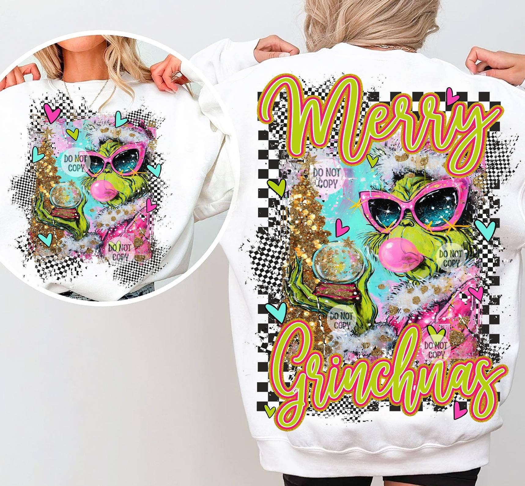 DLT Ecommerce - Wholesale T-Shirt (Graphic) - Women's - Pink Grichmas Christmas Shirt, Funny Christmas Sweatshirt2