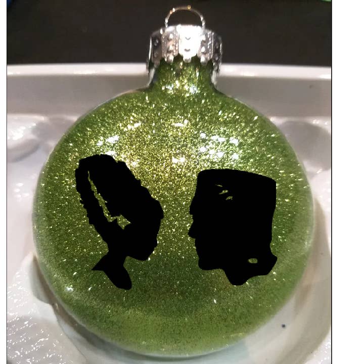 Witchcrafted in MI - Wholesale Ornament - Bride Frankenstein Ornament Shatterproof Glitter Christmas