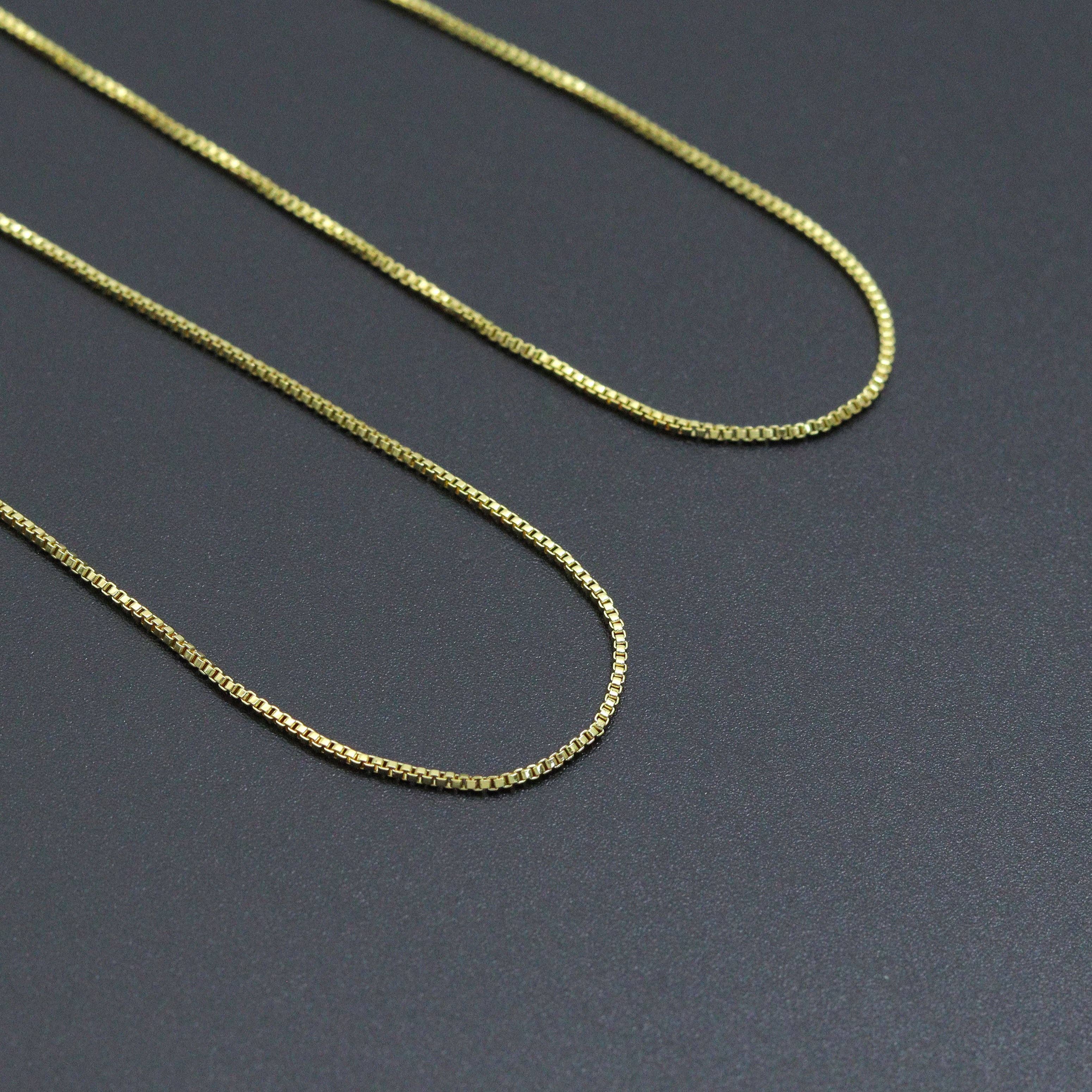 BestBeads&Beyond - Wholesale Link & Chain Necklace - Thin box Chain Necklace with adjustable thread end , Sku#LX8823