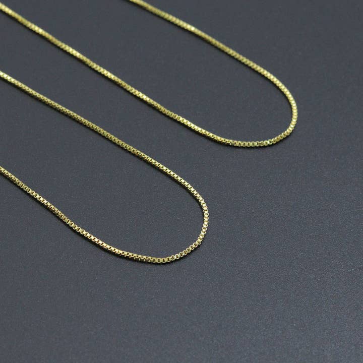 BestBeads&Beyond - Wholesale Link & Chain Necklace - Thin box Chain Necklace with adjustable thread end , Sku#LX8823