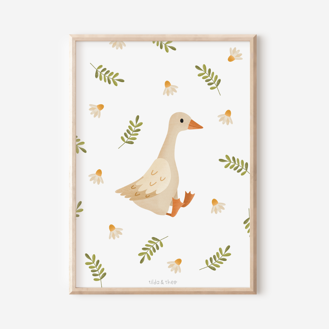 Tilda&Theo - Wholesale Poster - Poster - Goose/Duck children's picture0