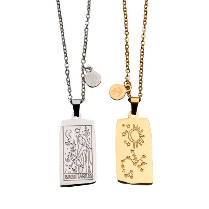 Down To Earth - Vente Colliers à pendentif - Carte de tarot Zodiac et collier d'astrologie34