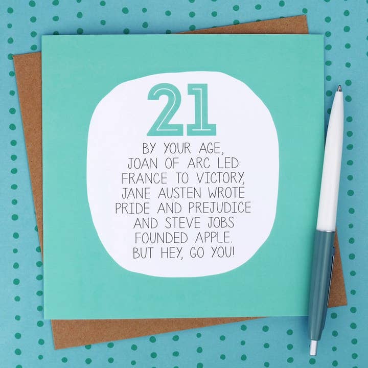 Paper Plane - Wholesale Birthday Card - 21st Birthday Card - By Your Age - Funny Birthday Card