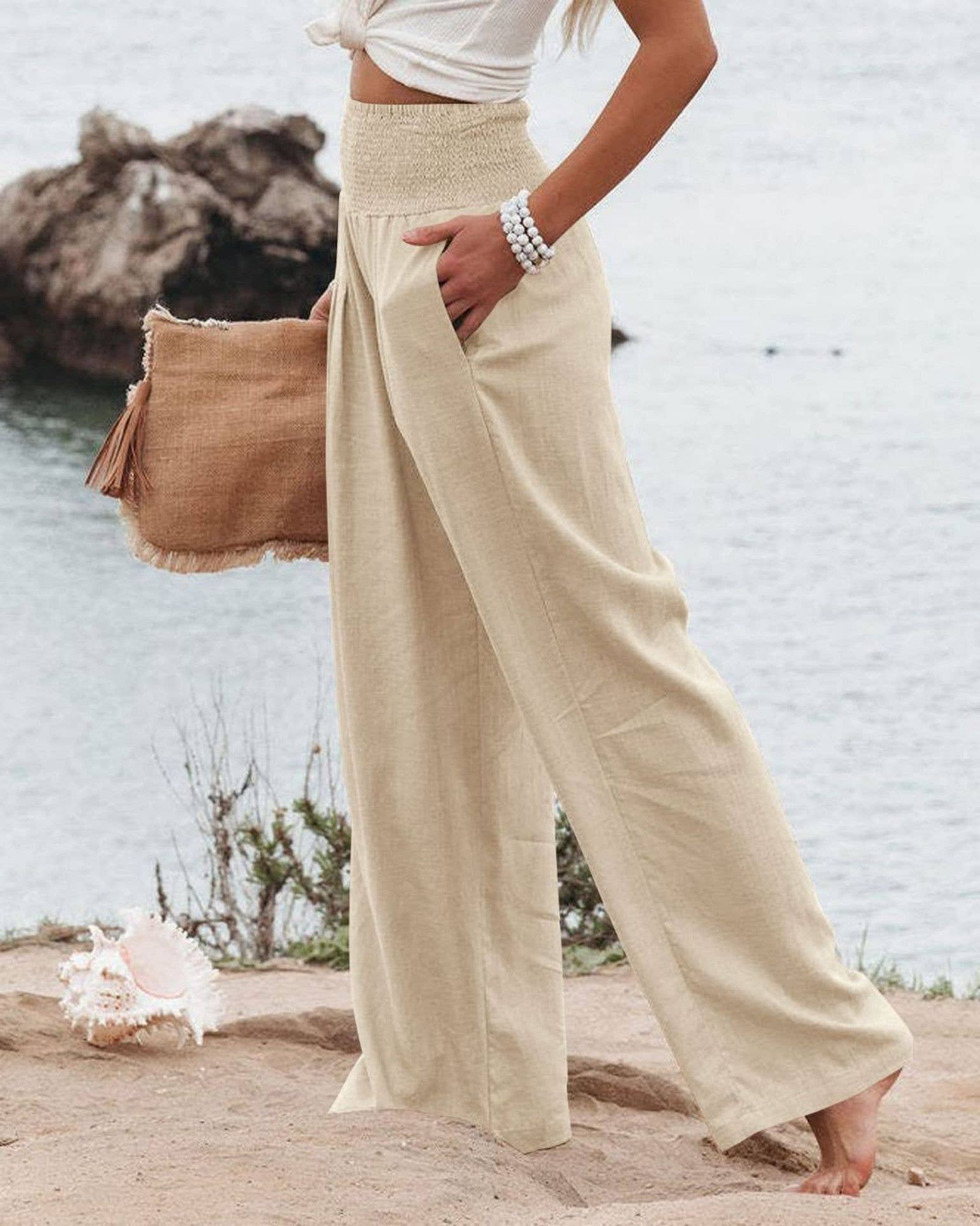 Lily Clothing - Vente Pantalon – femme - PANTALONS EN COTON STYLE FAIT À PARTIR D'ANCIENS PANTALONS À TAILLE MI-HAUTE14