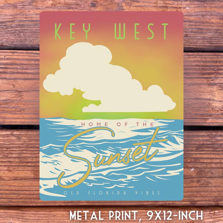 Impression métallique Key West pour la vente par Old Florida Vibes