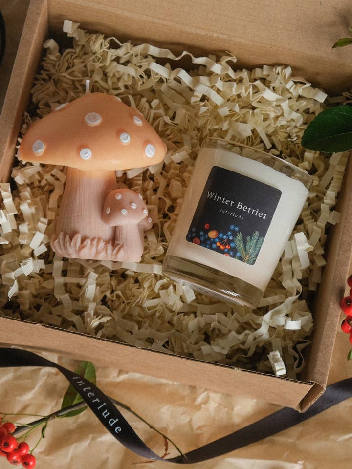 Mushroom and Wild Berries Scented Candle Gift Set for wholesale by Interlude Candles