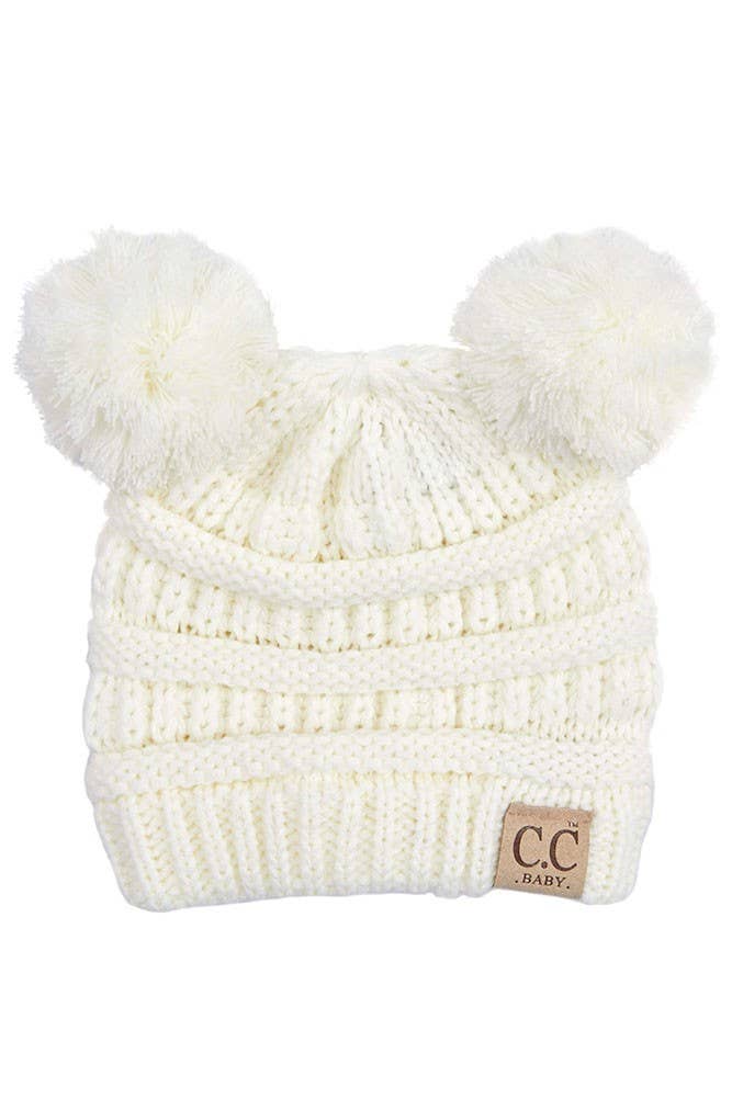Hana - Venta al por mayor Gorro de lana - Niños - Gorro de punto C.C Baby con pompones dobles8
