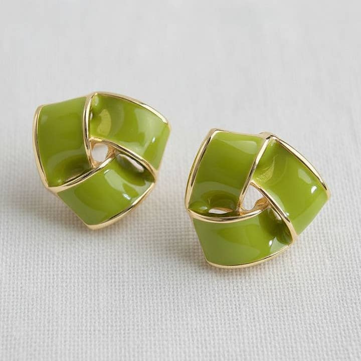 Vintage Green Floral Drop Earrings for wholesale by Ellemadera