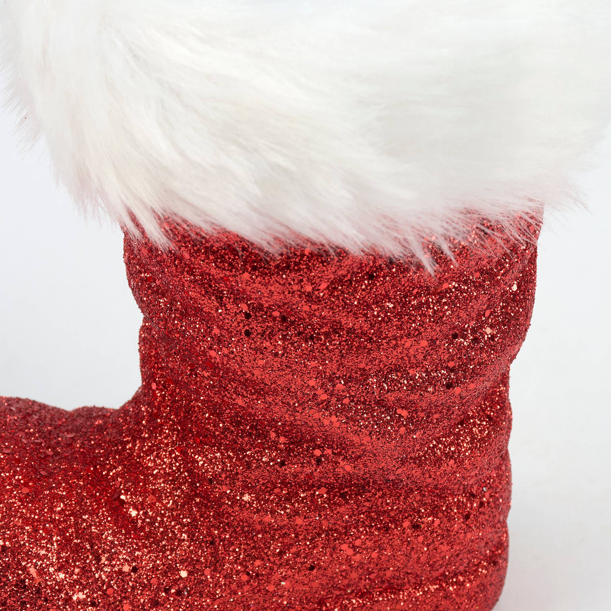 Primitives by Kathy - Wholesale Desk/Tabletop Sign - Glitter Santa Boot Sitter Sm2