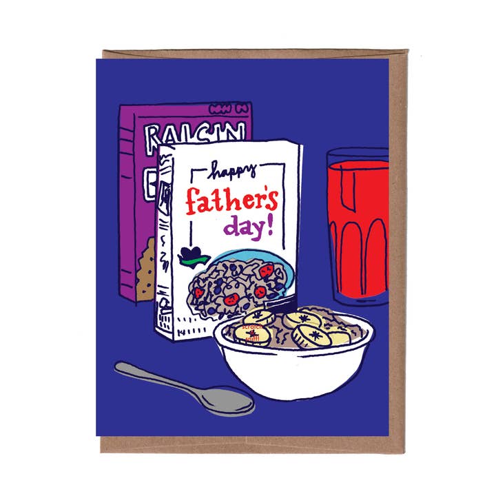 Scratch & Sniff Cereal vaderdag wenskaart voor wholesale door La Familia Green