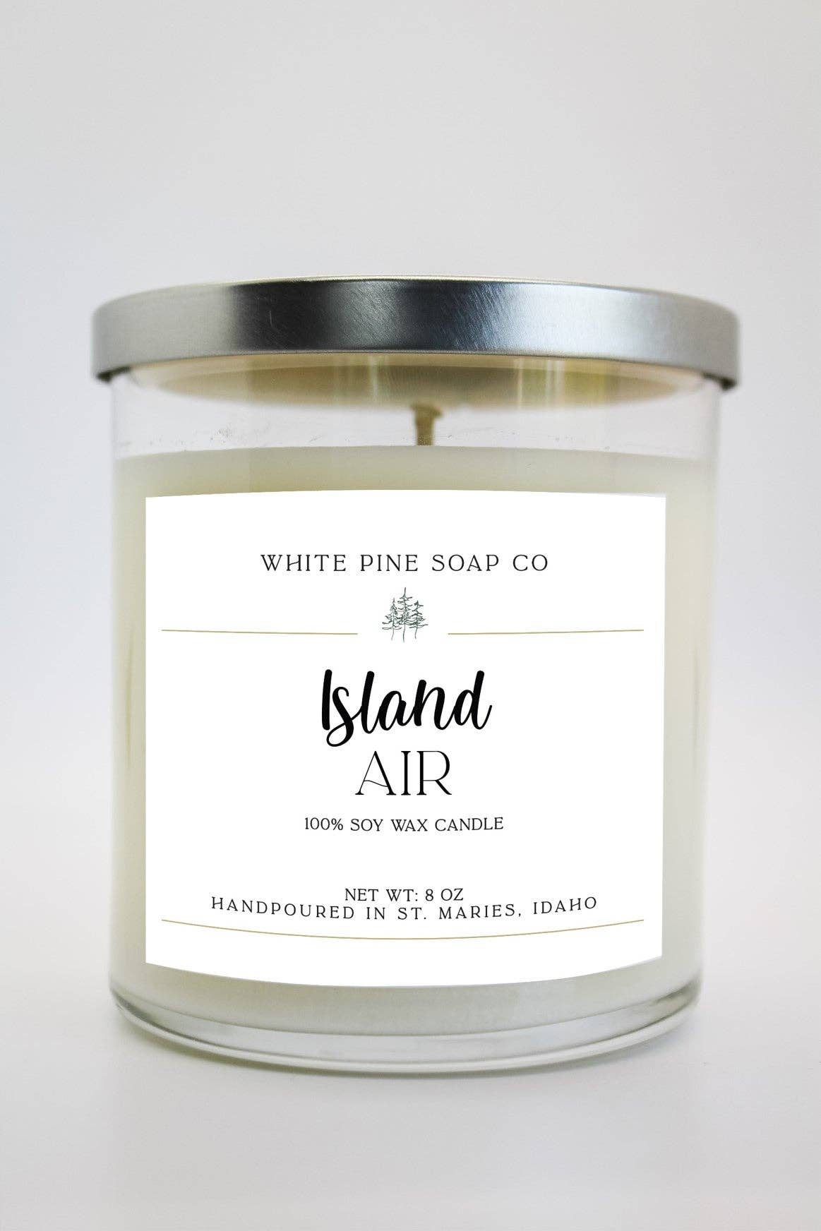 White Pine Soap Company - Wholesale Jar/Filled Candle - Island Air 8 oz Soy Wax Candle0