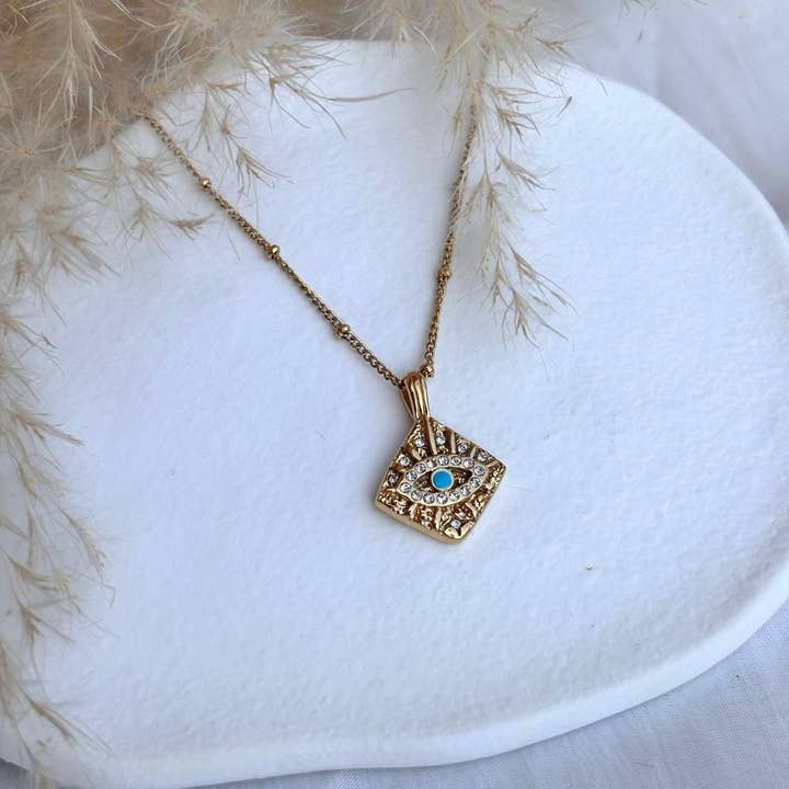 DUESTELLE ITALIA - Wholesale Pendant/Charm Necklace - Blue Guardian - Necklace with protective eye1