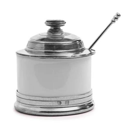 Tuscan Covered Bowl with Spoon for wholesale by Arte Italica & Crown Linen Designs