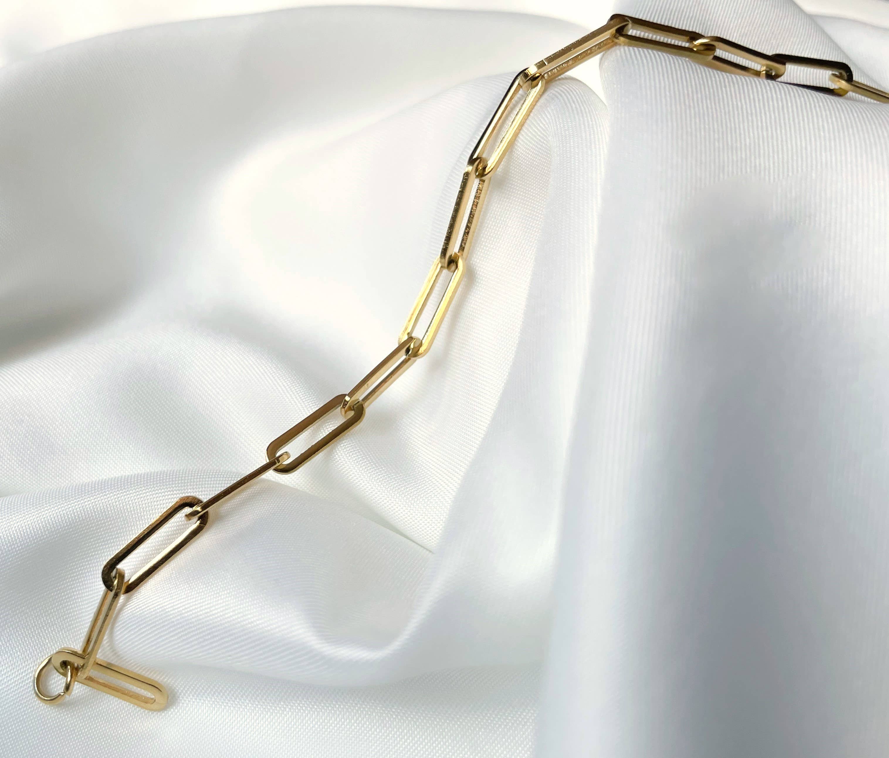 Blueyejewelry - Vente Bracelets maillon et chaîne - Bracelet en trombone épais - Bracelet en chaîne à maillons audacieux7