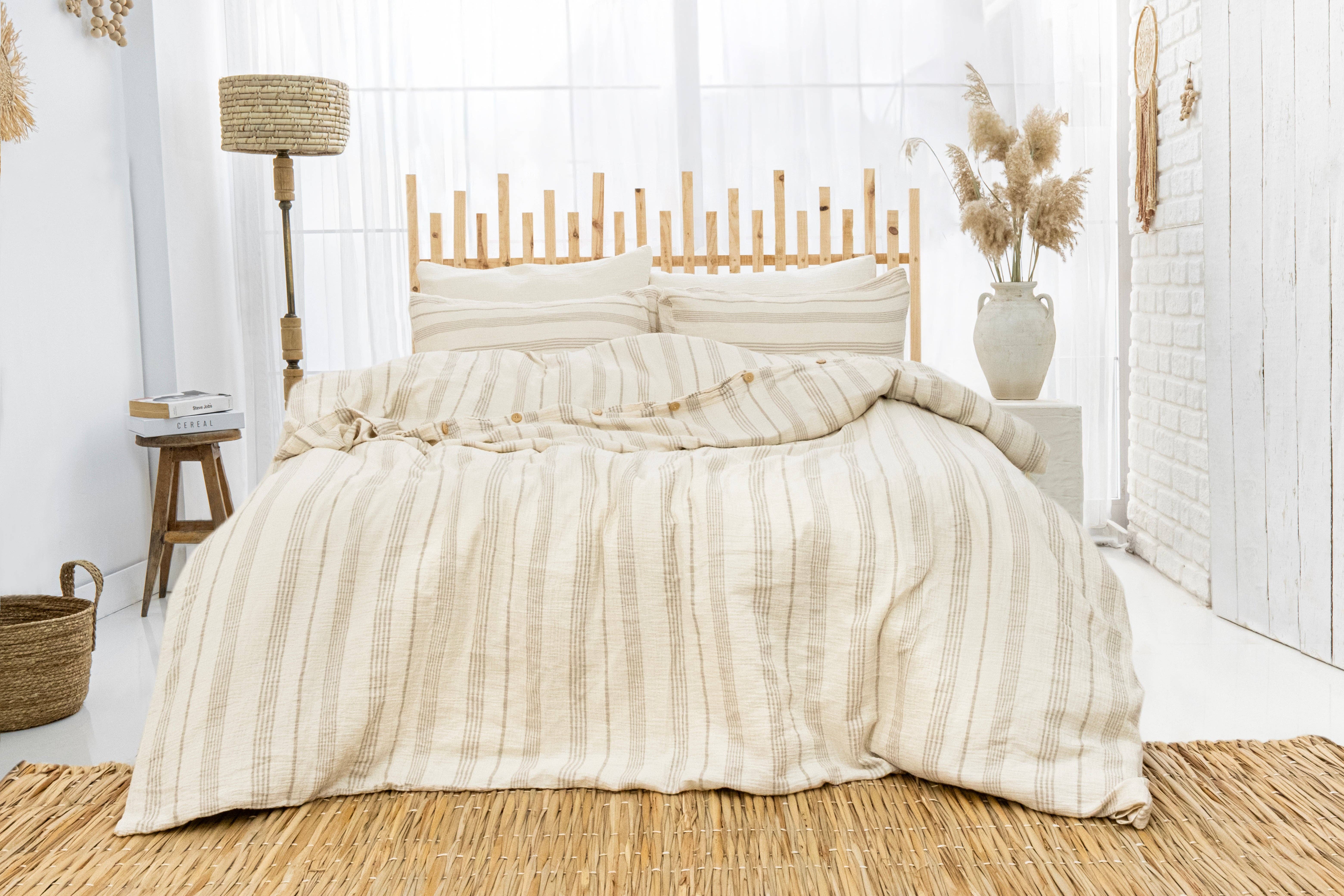 Naturloom - Wholesale Bedding Set - GOTS Certified Organic Muslin Duvet Cover Set with Fitted Sheet and Pillowcases – Hypoallergenic Cotton Bedding9