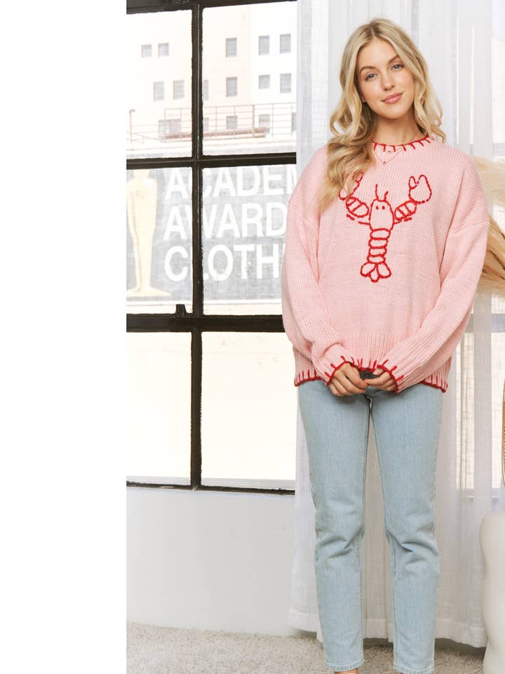 Sweet Generis - Wholesale Knitted jumper – Women′s - MY LOVELY LOBSTER CASUAL PULLOVER SWEATER46