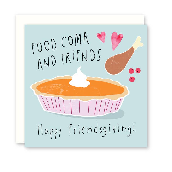 Boxed 8er Set - Friendsgiving: Food Coma und Freunde für den Großhandel von Raincity Prints