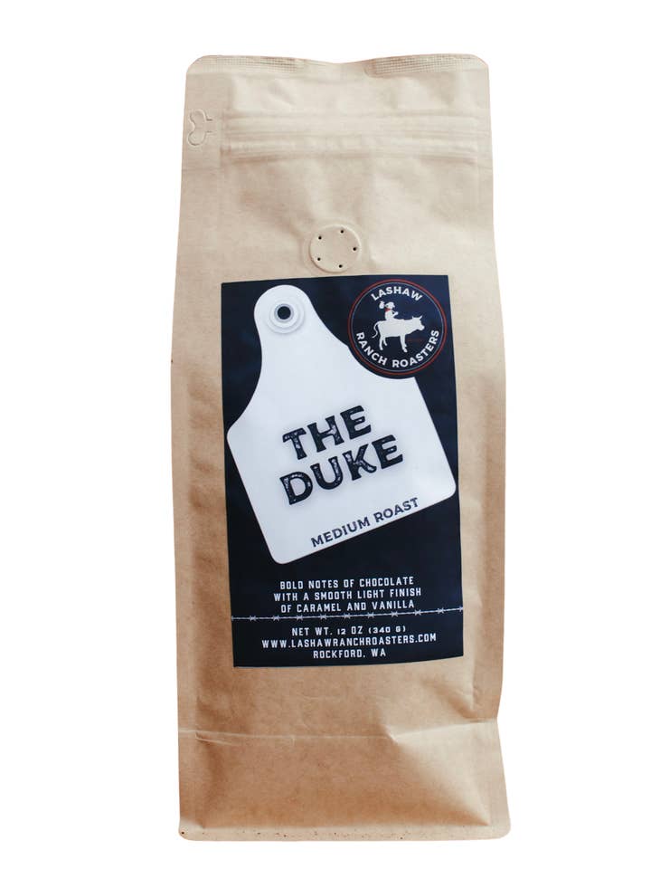 The Duke Coffee for wholesale by LaShaw Ranch Roasters