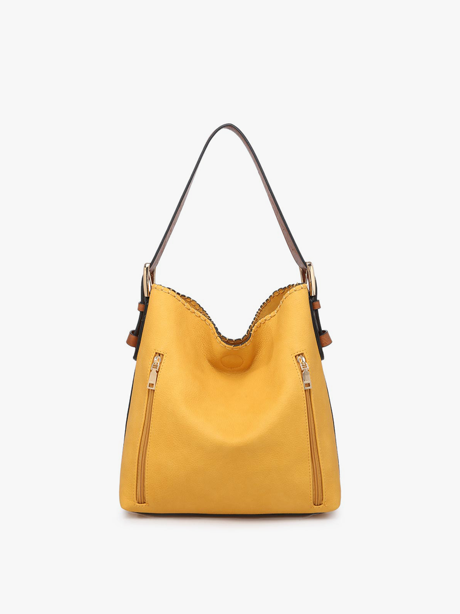 Jen & Co. - Wholesale Schoudertas - Dames - Jen & Co. M1816A Alexa 2-in-1 hobo tas met dubbele ritssluitingen13