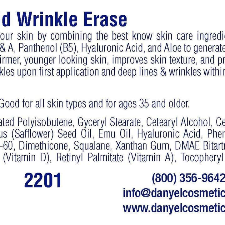 Danyel Cosmetics & Marli Skin Care - Wholesale Anti-aging moisturiser - Rapid Wrinkle Erase - A Botox Alternative Cream1