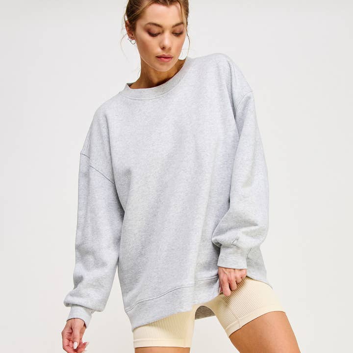 FREEZIA - Wholesale Sweatshirt - Women's - OVERSIZED CREWNECK SWEATSHIRT-FZ000118