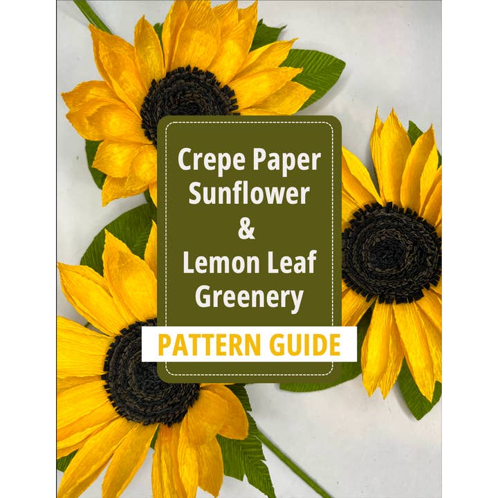 Petals and Pearls Design - Wholesale DIY Craft Kit - Kit with Pattern - Crepe Paper Sunflower1