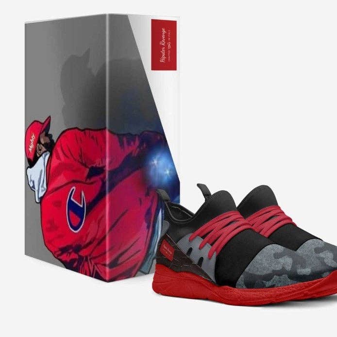 Zapatilla de tenis contemporánea tipo calcetín HIPSTER REVENGE roja/gris para venta al por mayor de Rich and Rich Homeopportunities L.L.C