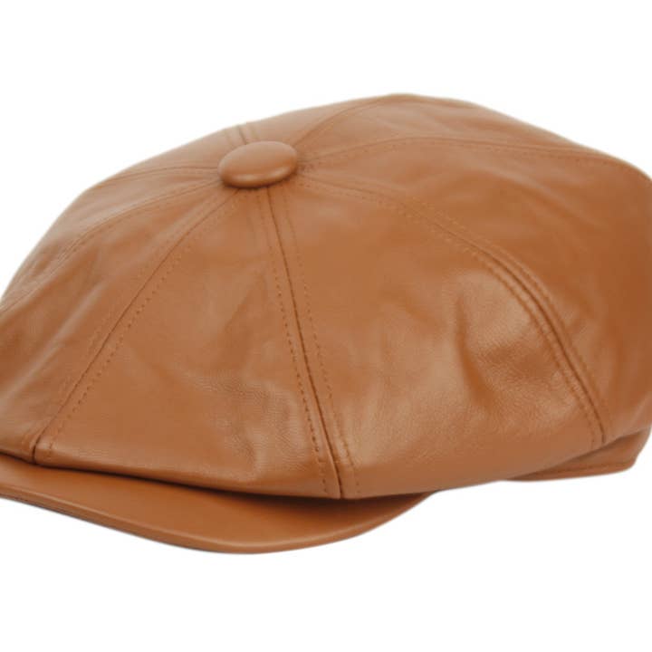 Berteil 100% Genuine Leather Newsboy Cap for wholesale by Epoch hats