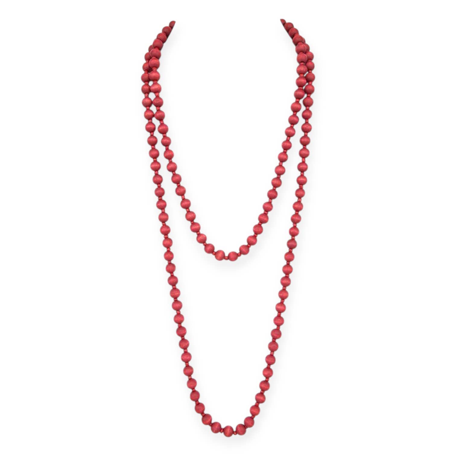 LA Jewelry Plaza - Wholesale Beaded/Pearl Necklace - Wooden Beads 60 inches Multi Wrap Necklace0