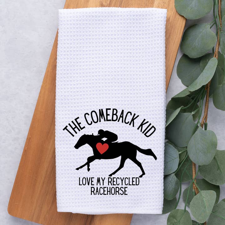 OTTB Thoroughbred Racehorse / Horse / Dish / Hand Towel for wholesale by Dark Horse Dream Designs LLC